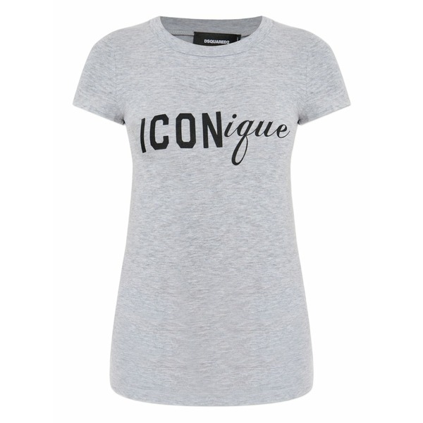 ディースクエアード レディース Tシャツ トップス Logo-print t-shirt Grey｜asty 38,220円