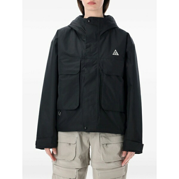 ナイキ メンズ 上衣＆上衣 アウター Hooded flap-pocket jacket Black