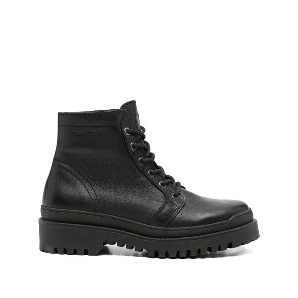 マルコポーロ メンズ ブーツ シューズ 55粍 lace-up leather boots Black
