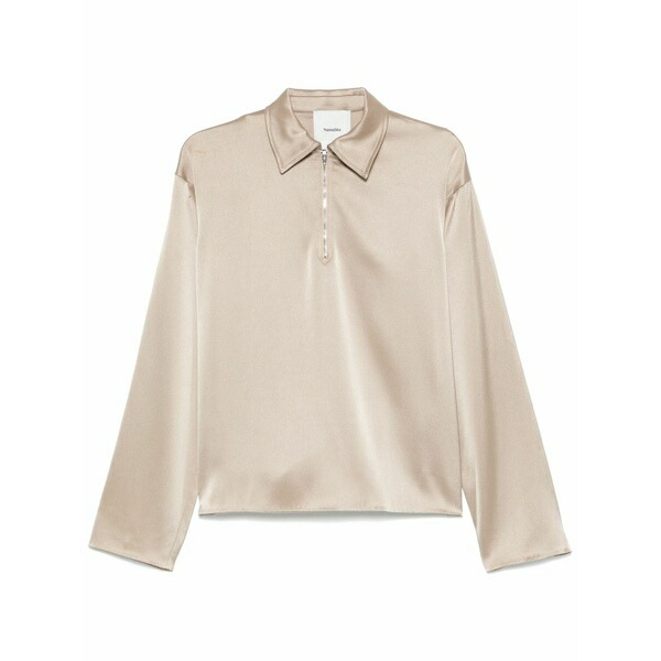 ナヌーシュカ レディース スポーツシャツ トップス Satin polo top Neutrals