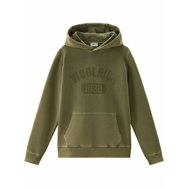 ウール リッチ メンズ パーカー・スウェットシャツ アウター Logo-print cotton hoodie Green