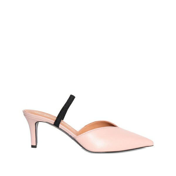 ヴィアローマ15 レディース サンダル シューズ Contrast-strap leather mules Pink|asty