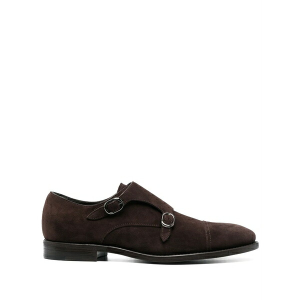 ヘンダーソン・ブラッコ メンズ 御召しものシューズ シューズ Buckled suede monk shoes Brown