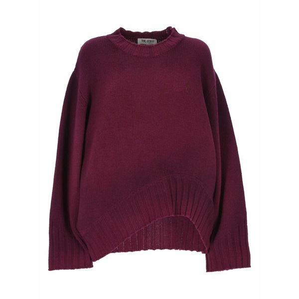 ジ アティコ レディース 編み物\u0026スウェーター アウター Asymmetric-hem sweater Red