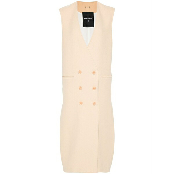パトリツィア ペペ レディース 厚地の外套 アウター Double-breasted sleeveless coat  Neutrals