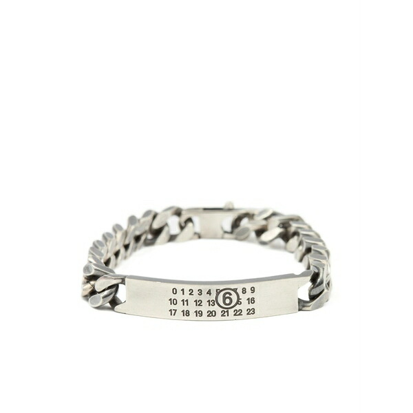 マルタンマルジェラ メンズ ブレスレット・バングル・アンクレット 佩び物 Logo-engraved chain bracelet Silver