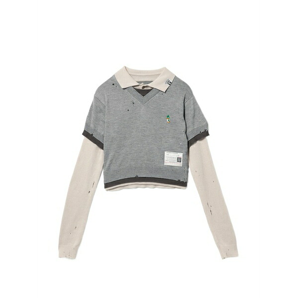 ミハラヤスヒロ レディース 編み物\u0026スウェーター アウター Triple-layered sweater Grey