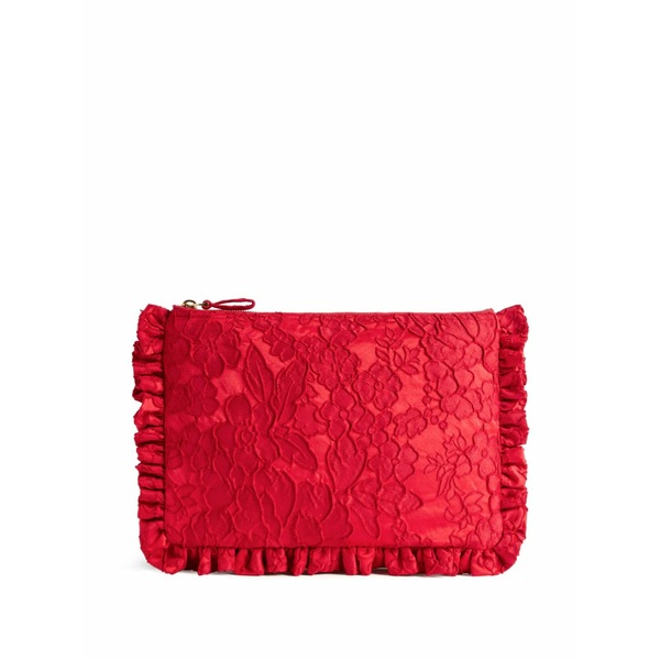 ラ・ダブル・ジェイ レディース クラッチペダル御徒面子 御徒面子 Floral-lace clutch bag Red