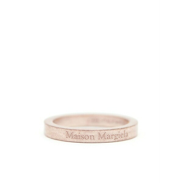 マルタンマルジェラ メンズ 輪っか 添え物 Logo-engraved band ring Pink