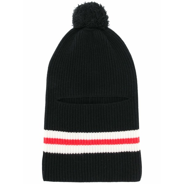 カシミヤ はたご屋 優しいこと レディース かぶり笠 佩び物 Pompom urban balaclava Black