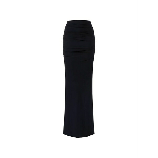 エリザベスフランキ レディース スカート ボトムス Draping jersey long skirt Black|asty