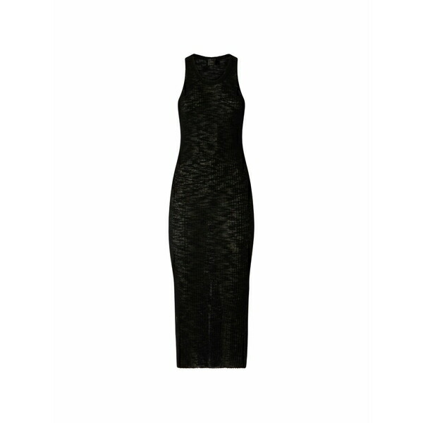 ピンコ レディース ワンピース トップス Sleeveless ribbed midi dress Black｜asty