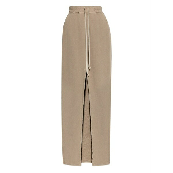 リックオウエンス レディース スカート ボトムス Drawstring-waist cotton skirt Neutrals|asty