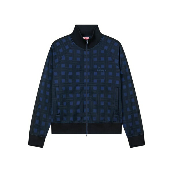 ケンゾー メンズ ジャケット＆ブルゾン アウター Weave jacquard zip track jacket Blue｜asty