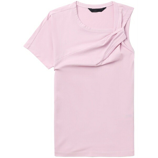 ジュン・ジー レディース プルオーバー トップス Single-sleeve cotton t-shirt Pink
