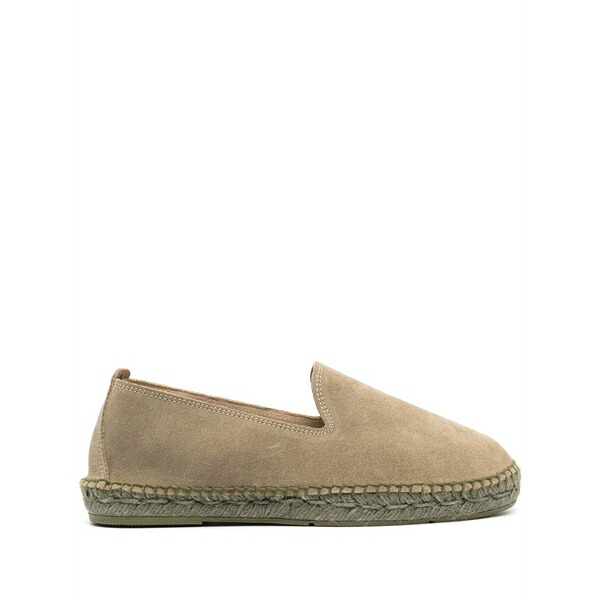 マネビ メンズ サンダル シューズ Flat suede espadrilles Green