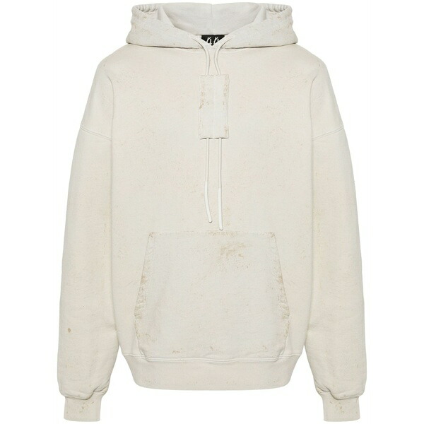 フォーティーフォー・レーベル・グループ メンズ パーカー・スウェットシャツ アウター Trip distressed cotton hoodie Neutrals｜asty