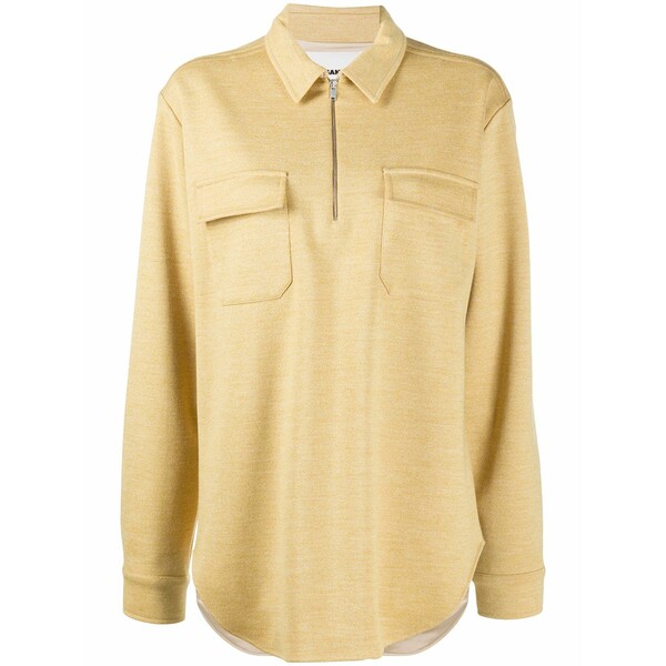 ジル・サンダー レディース 編み物\u0026ティーシャツ アウター Zipped long-sleeved jumper Yellow