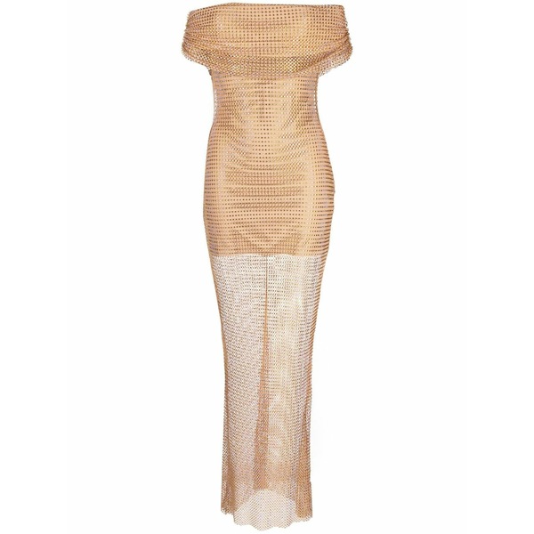 セルフ・ポートレイト レディース ワンピース トップス Rhinestone-embellished maxi-dress Metallic｜asty 55,440円