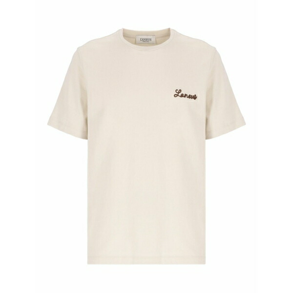 ラネウス メンズ プルオーバー トップス Embroidered-logo t-shirt Neutrals