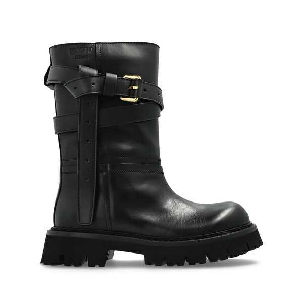 モスキーノ レディース ブーツ シューズ Buckle-strap boots Black