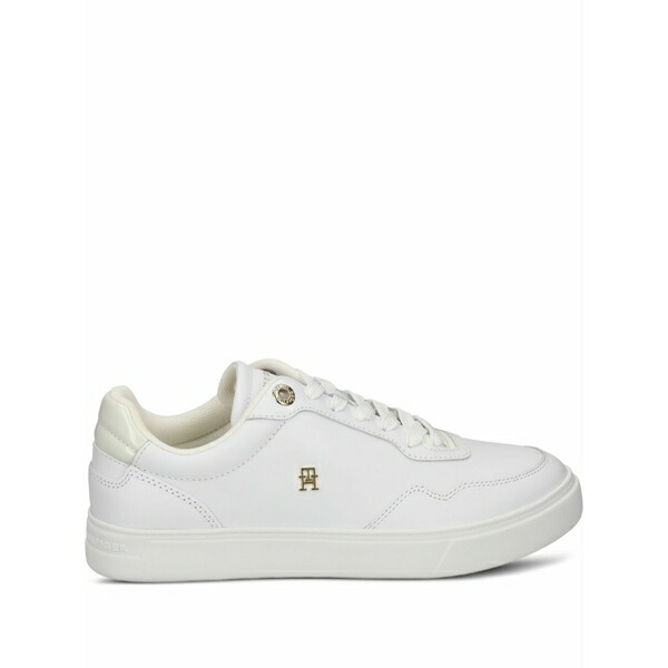 トミー ヒルフィガー レディース スニーカー シューズ Cupsole lace-up leather sneakers White｜asty