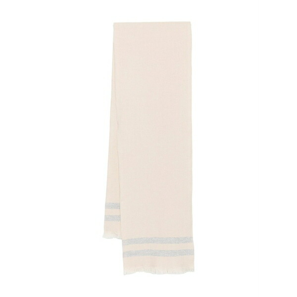 イレブンティ メンズ 消音装置・袈裟・えり巻き 添え物 Ribbed-knit frayed-edge scarf Neutrals