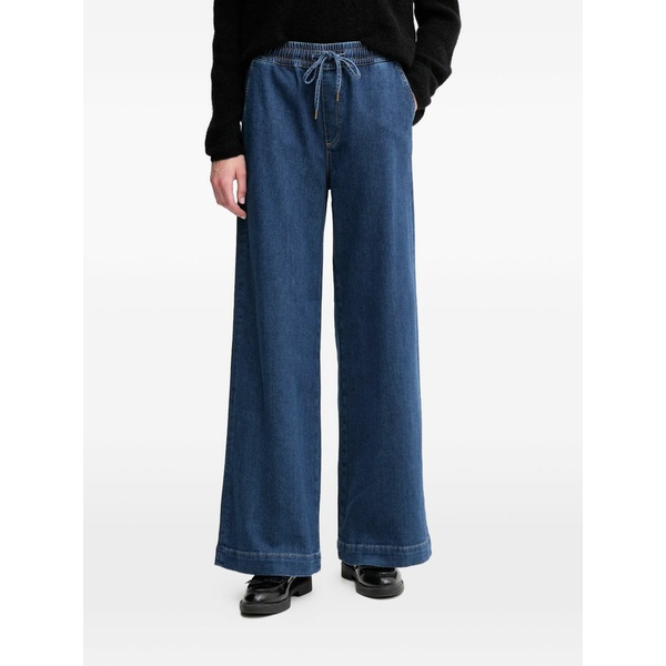 モス モッシュ レディース ジーンズズボン下 ボトムス Vasco drawstring wide jeans Blue