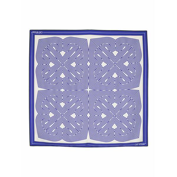 象牙色 レディース えり巻き・袈裟・えり巻き 付属品 Optical arrows-print silk scarf Blue