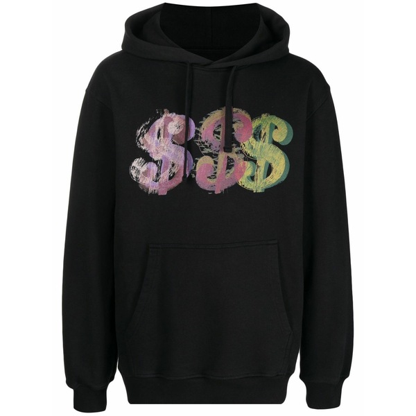 マハリシ メンズ パーカー・スウェットシャツ アウター Graphic-print drawstring hoodie Black