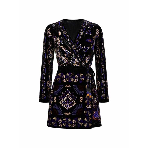 ファーム リオ レディース ワンピース トップス Floral-print mini dress Black|asty