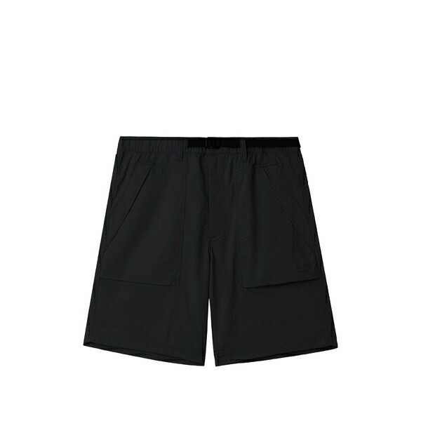 チョコレート メンズ カジュアルパンツ ボトムス Belted logo-patch shorts Black|asty