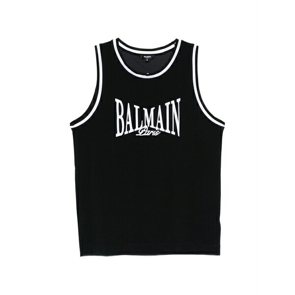 バルマン メンズ ティーシャツ トップス Logo-embroidered tank top Black トップス-メンズファッション-Tシャツ・カットソー