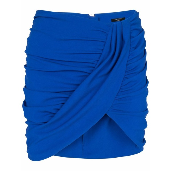 バルマン レディース スコート ボトムス Ruched mini skirt  Blue