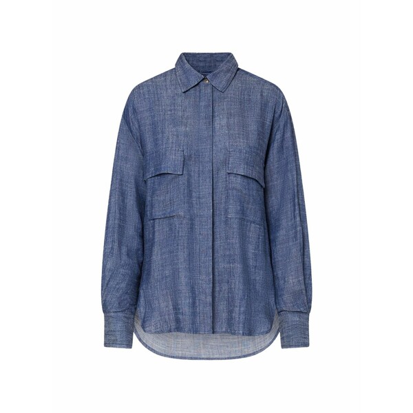 ピューテリー レディース プルオーバー トップス Flap-pocket shirt Blue
