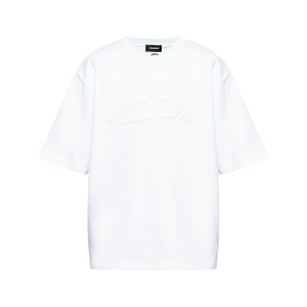 ディースクエアード メンズ Tシャツ トップス Logo-detailed t-shirt White｜asty