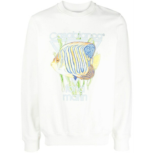 カサブランカ メンズ パーカー・スウェットシャツ アウター Fond marin sweatshirt White