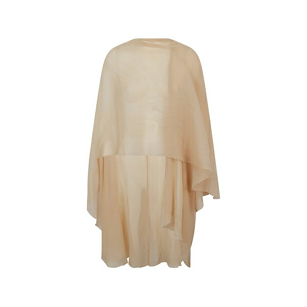 エルマンノ シェルヴィーノ レディース 上衣＆上衣 アウター Sheer draped cape Neutrals