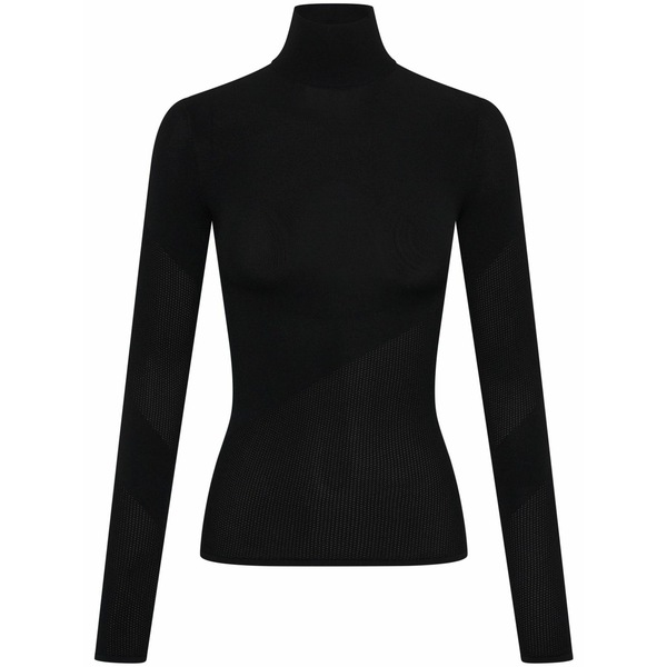 ディオンリー レディース 編み物\u0026スウェーター アウター Helix mesh-detail knitted top Black
