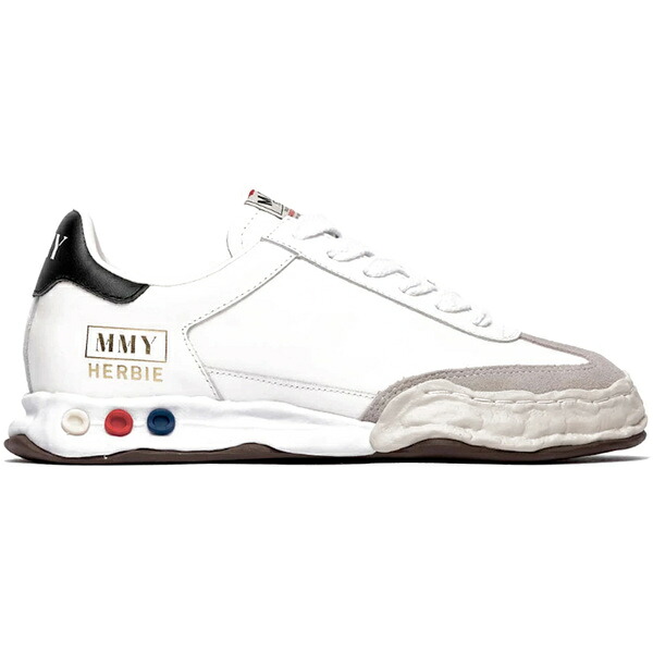 Maison Mihara Yasuhiro ミハラヤスヒロ メンズ スニーカー  【Maison Mihara Yasuhiro Herbie OG Sole Leather Low White】  大きさ US_7(25.0珊) White/Black/Red-Blue