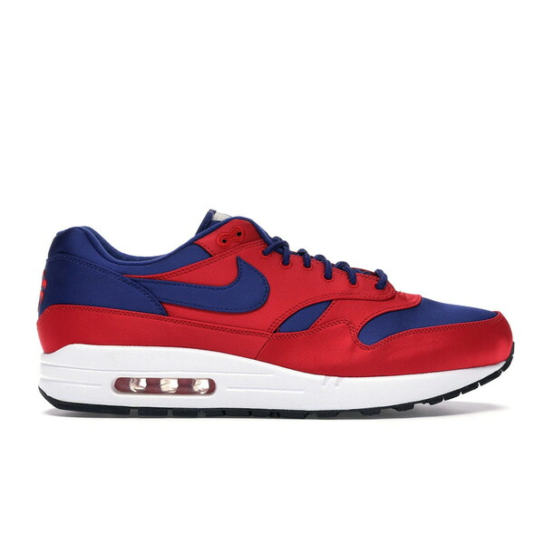 Nike ナイキ メンズ スニーカー  【Nike Air Max 1 Satin University Red Deep Royal Blue】  大きさ US_9(27.0糎) University Red/White-Black-Deep Royal Blue