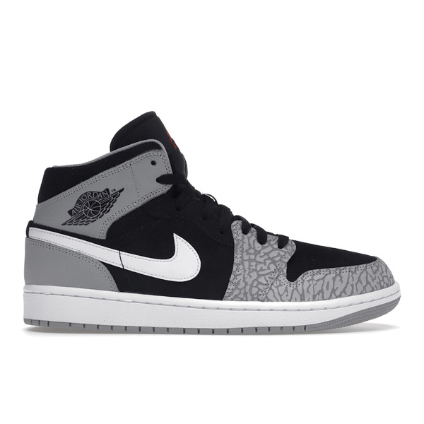 Jordan ジョーダン メンズ スニーカー  【Jordan 1 Mid SE Elephant Print】  大きさ US_M_14 Black/White/Light Smoke Gray/University Red
