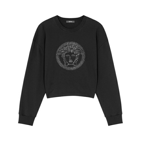 ヴェルサーチ レディース 編み物\u0026スウェーター アウター Medusa-embellished sweatshirt Black