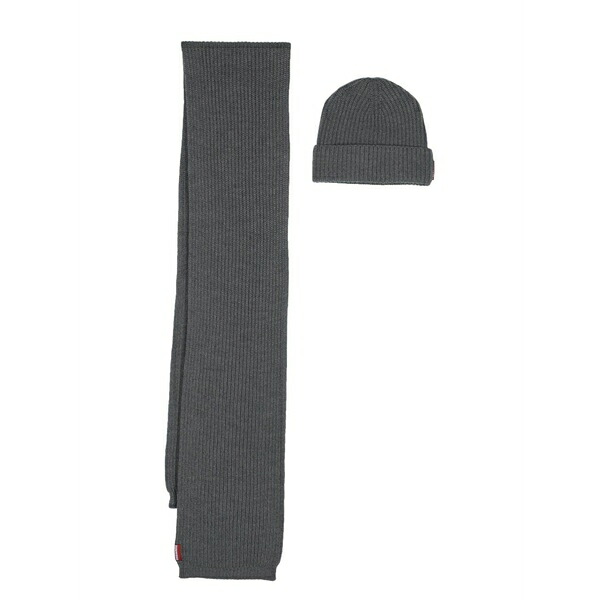 ディースクエアード メンズ 鳥打ち帽 付属物 Wool scarf and beanie set Grey