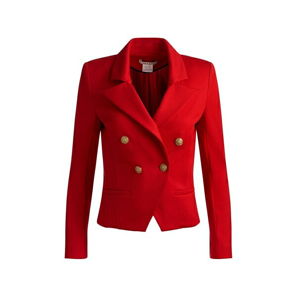 アリス アンド オリビア レディース 上衣＆上衣 アウター Sable double-breasted cropped blazer Red