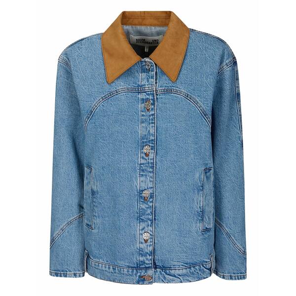 バウムウンドヘルガーデン レディース ジャケット＆ブルゾン アウター Suede-collar jacket Blue｜asty