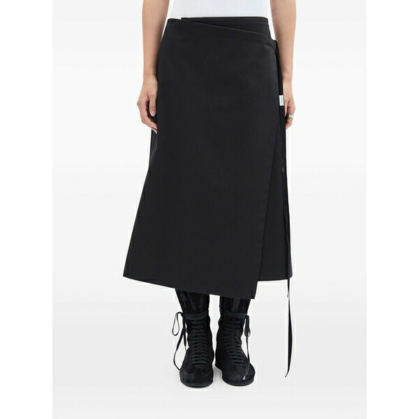 アン ドゥムルメステール レディース スコート ボトムス Tie-fastening MIDI skirt Black