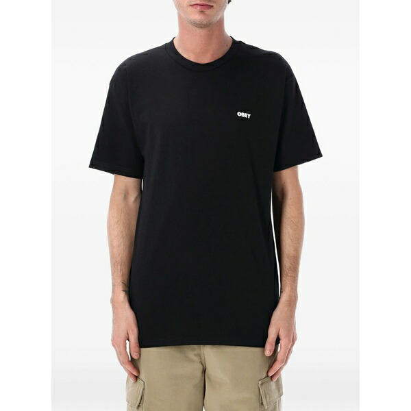 オベイ メンズ Tシャツ トップス Exclamation t-shirt Black|asty