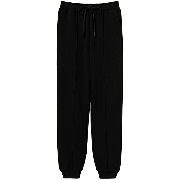 ツイン仕掛ける レディース 心地好いズボン下 ボトムス Brushed track pants Black