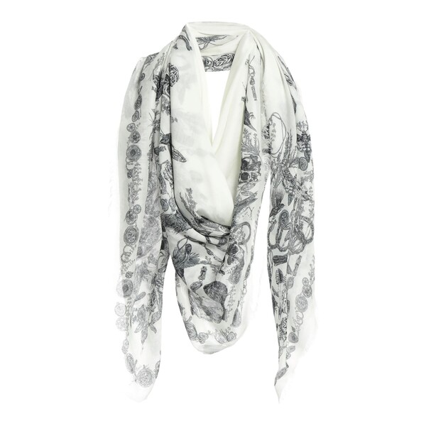 【貨物輸送無料】 マックイーン メンズ えり巻き・袈裟・えり巻き 付属物 Scarves White